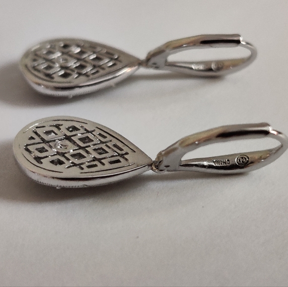 Diamante Teardrop Earrings - Picture 4 of 11